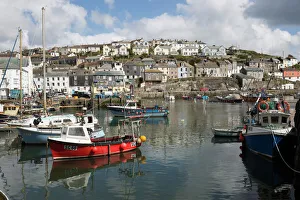 Quaint Prints: Fishing boats in fishing harbour, Mevagissey, Cornwall, England, United Kingdom, Europe