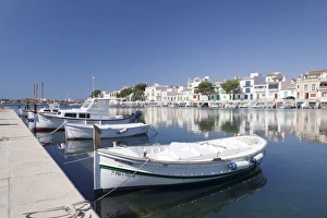 Islas Baleares Prints: Fishing boats at fishing port, Porto Colom