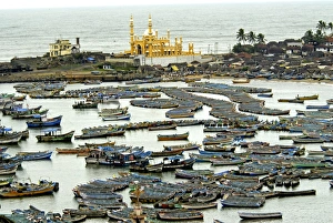Images Dated 24th June 2006: Fishing boats in harbour, coastal area of Vizhinjam, Trivandrum, Kerala, India