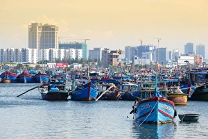 Fishing Industry Prints: Fishing boats in the harbour in Danang, Quang Nam, Vietnam, Indochina, Southeast Asia