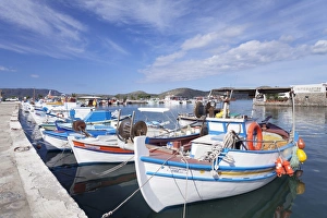 Lasithi Prints: Fishing boats and harbour, Elounda