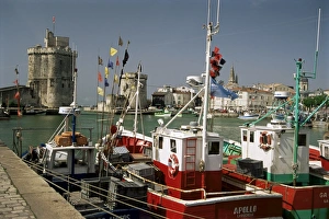 Poitou Charentes Prints: Fishing boats in the harbour, La Rochelle, Poitou Charentes, France, Europe