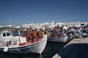 Paro Prints: Fishing boats in the harbour at Naoussa on Paros