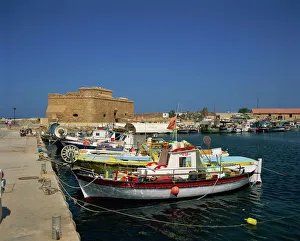 Quay Prints: Fishing boats in the harbour at Paphos, Cyprus, Mediterranean, Europe