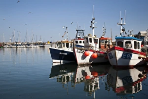 Fishing Boats in the Harbour, Scarborough, North Yorkshire, Yorkshire, England, United Kingdom, Europe