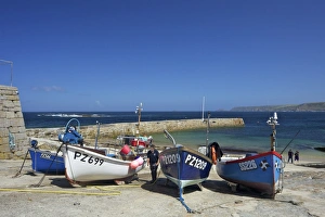 West Penwith Prints: Fishing boats in harbour, Sennen Cove, West Penwith, Cornwall, England