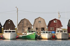 Prince Edward Island Prints: Fishing boats in Malpeque Harbour, Malpeque, Prince Edward Island, Canada, North America