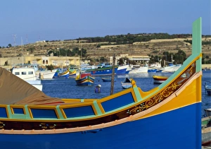 Marsaxlokk Prints: Fishing Boats in Marsaxlokk Harbour, Malta, Europe