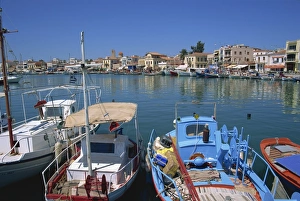 Aegina Prints: Fishing boats moored in harbour