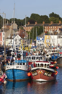 Fishing boats in the Old Harbour, Weymouth, Dorset, England, United Kingdom, Europe