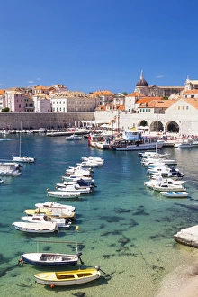 Fishing boats in the Old Port, Dubrovnik Old Town, UNESCO World Heritage Site, Dubrovnik