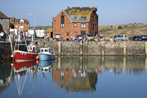 Fishing boats in Padstow Harbour, Camel Estuary, North Cornwall, England