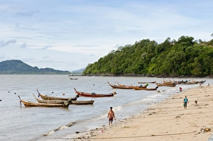 Wooden Boat Prints: Fishing boats, Phuket, Thailand, Southeast Asia, Asia