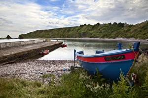 Quays Prints: Fishing boats at the Pier, Catterline, Aberdeenshire, Scotland, United Kingdom, Europe