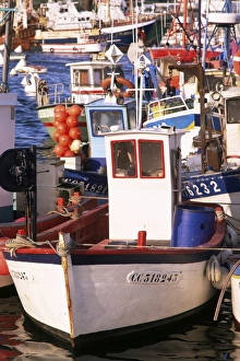 Concarneau Prints: Fishing boats in port, Concarneau, Brittany, France, Europe