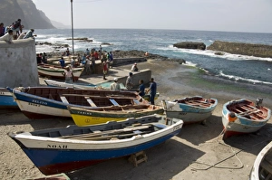Fishing boats at the port of Ponto do Sol, Ribiera Grande, Santo Antao
