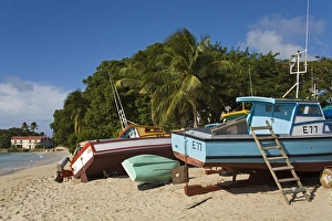 Barbados Prints: Fishing boats, Port St. Charles, Speightstown, Barbados, West Indies, Caribbean
