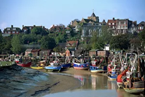 Fishing Boats Prints: Fishing boats on River Rother, Rye, Sussex, England, United Kingdom, Europe