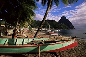 Fishing boats at Soufriere beach