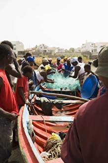 Tarrafal Prints: Fishing boats, Tarrafal, Santiago, Cape Verde Islands, Africa