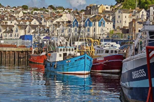 Typically English Gallery: Fishing boats tied up in Brixham harbour, the south coasts busiest fishing port