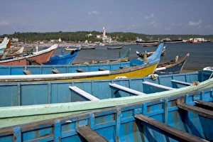 Vizhinjam Prints: Fishing boats, Vizhinjam, Trivandrum, Kerala, India, Asia