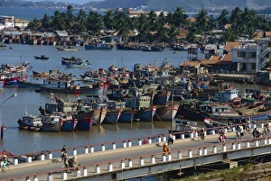 Nha Trang Prints: Fishing Fleet and Xam Bang Bridge
