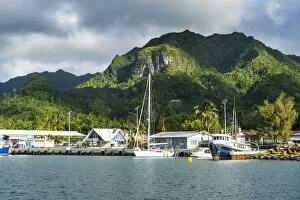 South Pacific Gallery: Fishing harbour of Avarua, capital of Rarotonga, Rartonga and the Cook Islands, South Pacific