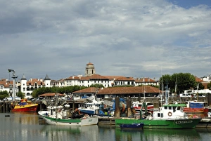 Pyrenees Atlantique Prints: Fishing harbour of St. Jean de Luz, Pyrenees Atlantique, France, Europe
