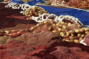 Fishing Nets Prints: Fishing nets drying, Essaouira, Morocco, North Africa, Africa