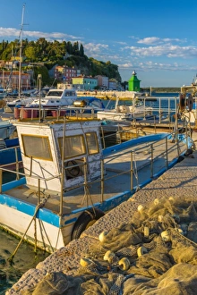 Fishing Net Prints: Fishing nets and fishing boat, Old Town Harbour