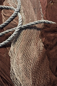 Fishing nets, Saint Jean de Luz (St. -Jean-de-Luz), Basque country, Pyrenees-Atlantiques