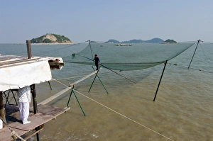 Images Dated 21st November 2008: Fishing nets, Zhuhai, Guangdong, China, Asia