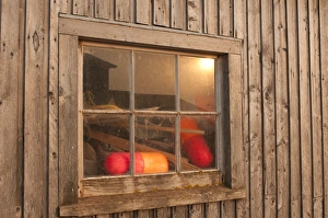 Fishing shack with floats, Malpeque Harbour, Malpeque, Prince Edward Islands