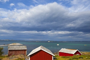 Shed Prints: Fishing sheds, Kjerringoy, Nordland, Norway, Scandinavia, Europe