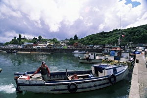 Hispanic Prints: Fishing town at the end of the Panamerican highway, Puerto Montt, Chile, South America