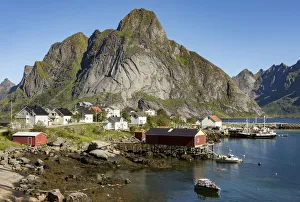 Lofoten Prints: Fishing vllages on Reinefjorden, Andoya, Lofoten, Norway, Scandinavia, Europe