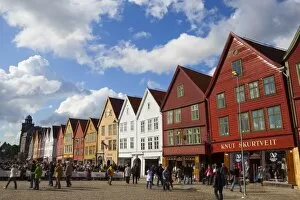 Images Dated 9th June 2009: Fishing Warehouses in the Bryggen District, UNESCO World Heritage Site, Bergen, Hordaland, Norway