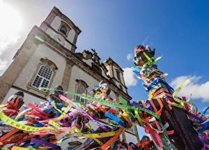 Typically Brazilian Prints: Fitas in front of the Nosso Senhor do Bonfim Church, Salvador, State of Bahia, Brazil