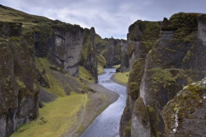 Images Dated 29th September 2008: Fjadrargljufur Canyon, 100m deep and 2 km long, carved out of palagonite
