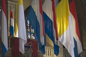 Images Dated 20th January 2000: Flags of Luxembourg within Notre Dame