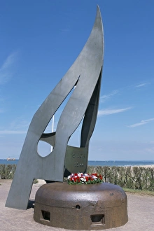Remembrance Prints: Flame monument, Ouistreham, Calvados, Normandy, France, Europe