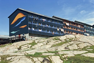 Ilulissat Prints: Flats built by Denmark for people of Ilulissat, formerly Jacobshavn, Disko Bay