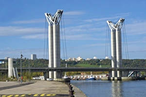 Rouen Prints: Flaubert Bridge and Rouen skyline