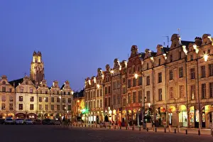 Street Light Prints: Flemish Baroque architecture at night on the Petite Place (Place des Heros)