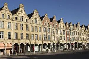 Facades Prints: Flemish Baroque facades at the cobbled Petite Place (Place des Heros)