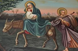 Images Dated 18th September 2007: The flight into Egypt, St. Anthony Coptic church, Jerusalem, Israel, Middle East