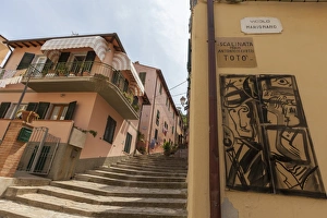 Livorno Province Prints: Flight of steps in memory of actor Toto, Porto Azzurro, Elba Island, Livorno Province