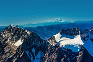 Mountain Ridge Prints: Flightseeing through peaks of Mt. Denali and the Alaskan mountain range, Alaska