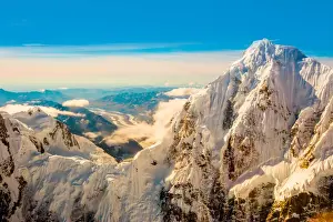 Flightseeing through peaks of Mt. Denali and the Alaskan mountain range, Alaska